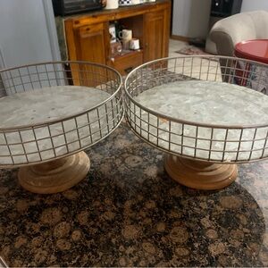 Elegant Metal and Wood Cake Stands